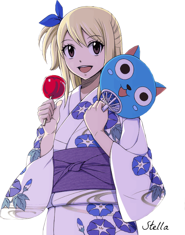 Fairy Tail Lucy Kimono (640x762), Png Download