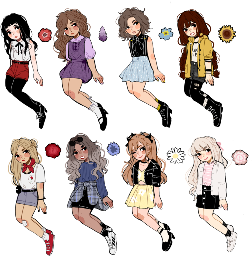 903 X 885 4 - 8 Girls Drawing (903x885), Png Download