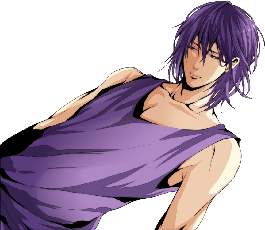 Download Long Hair Male Anime Character - Male Anime Character With Purple  Hair PNG Image with No Background 