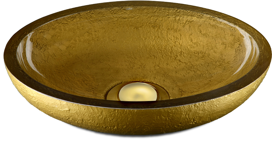 Dolce Collection Oval Washbasin With Gold External - Bathroom Sink (1200x960), Png Download