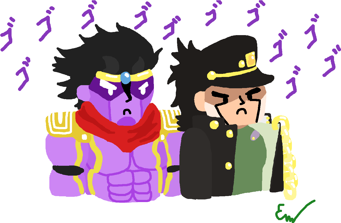 [fanart] Jotaro And Star Plat I Did Last - Cartoon (1523x986), Png Download