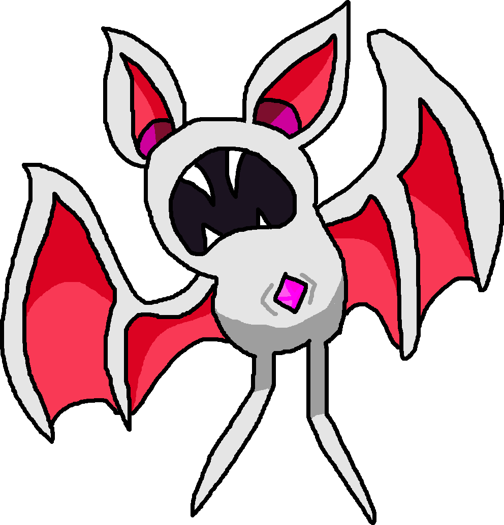 Jewel Vampire Zubat - Cartoon (992x1035), Png Download