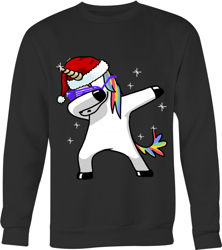 Dab Santa Sweatshirt - Unicorn (1000x1000), Png Download