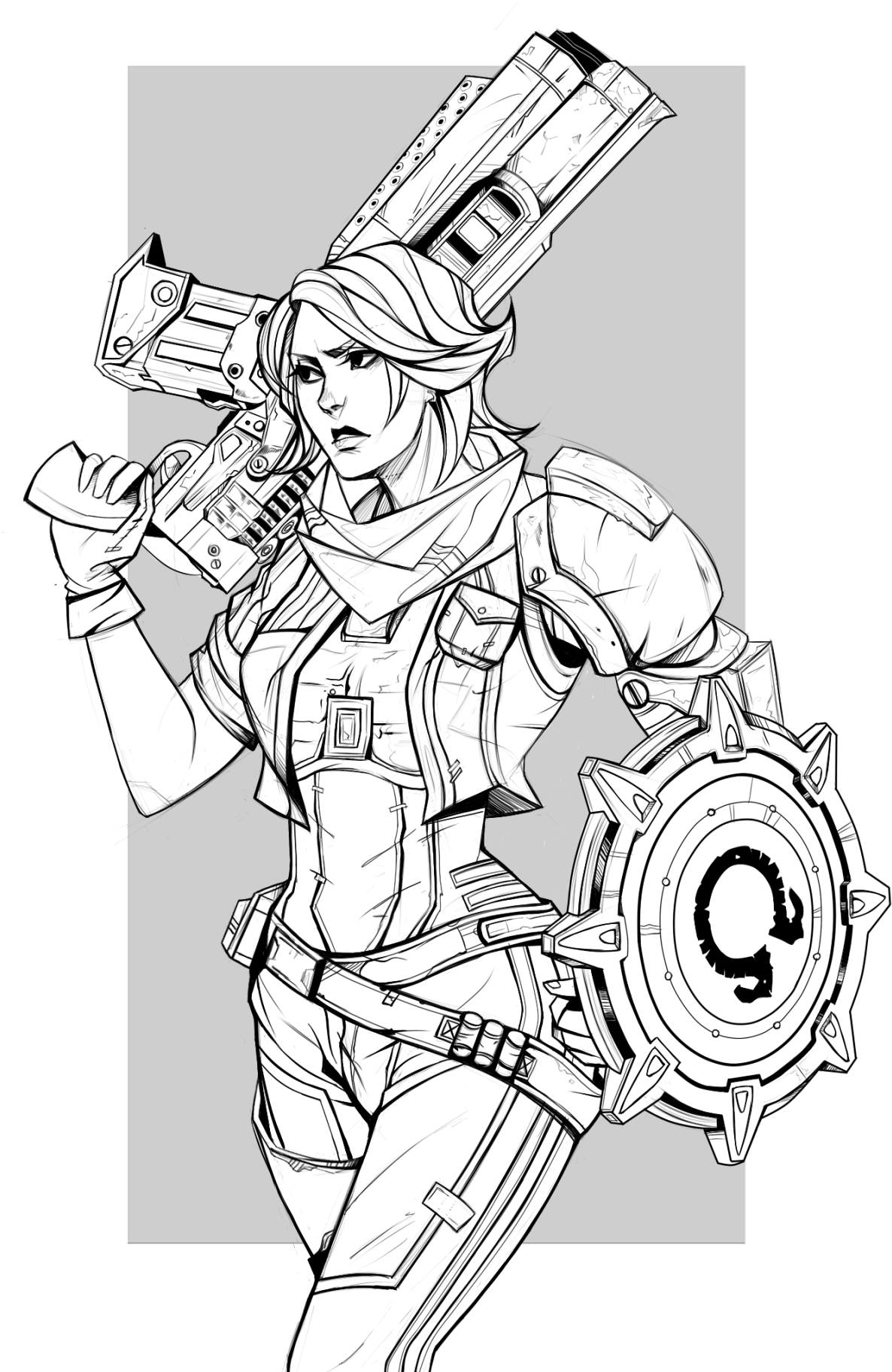 Athena By Robas Borderlands Art, Borderlands Series, - Borderlands Coloring Book (1280x1868), Png Download