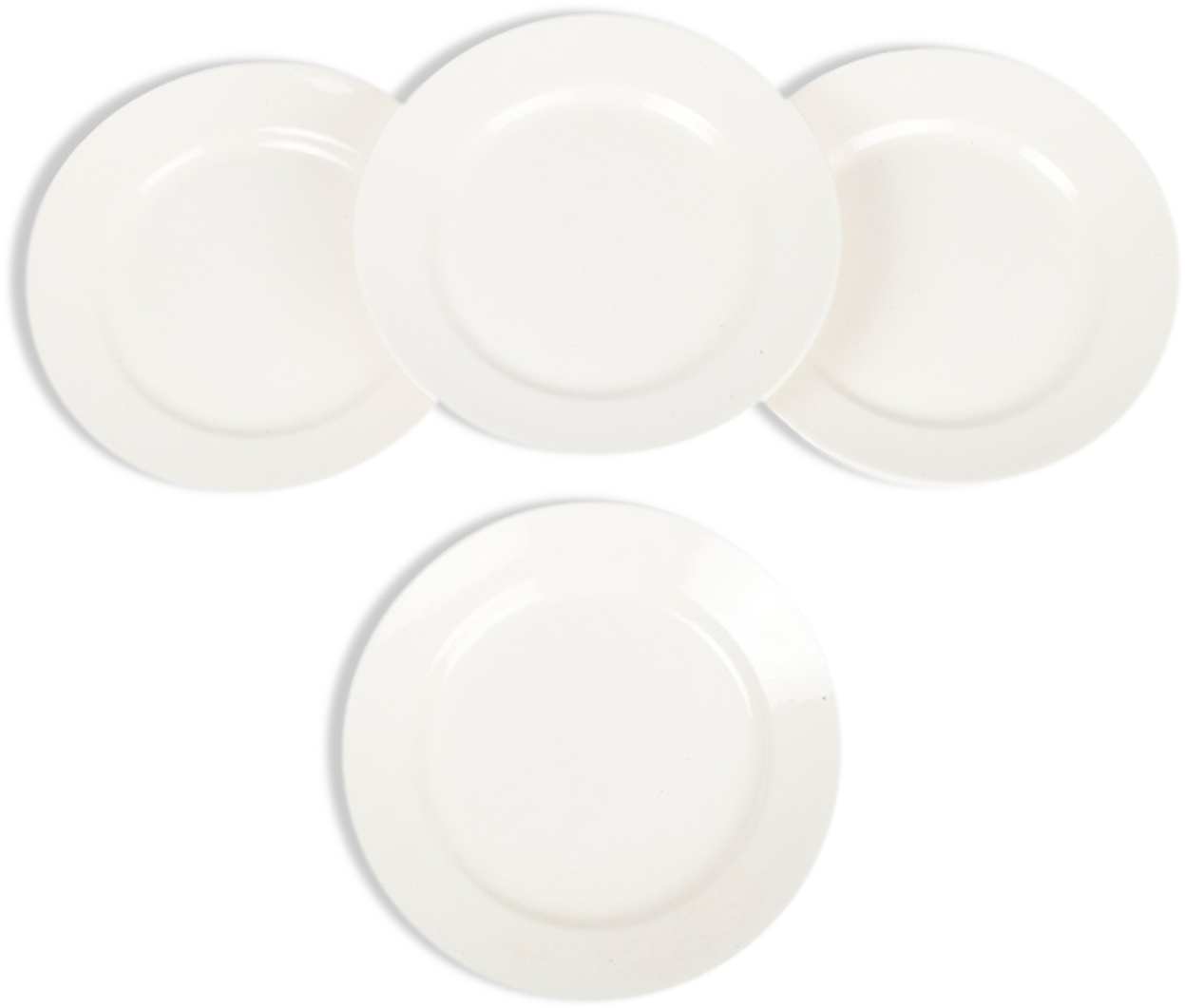Set Of 4 White Plates Pexonne Ff - Circle (1457x1457), Png Download