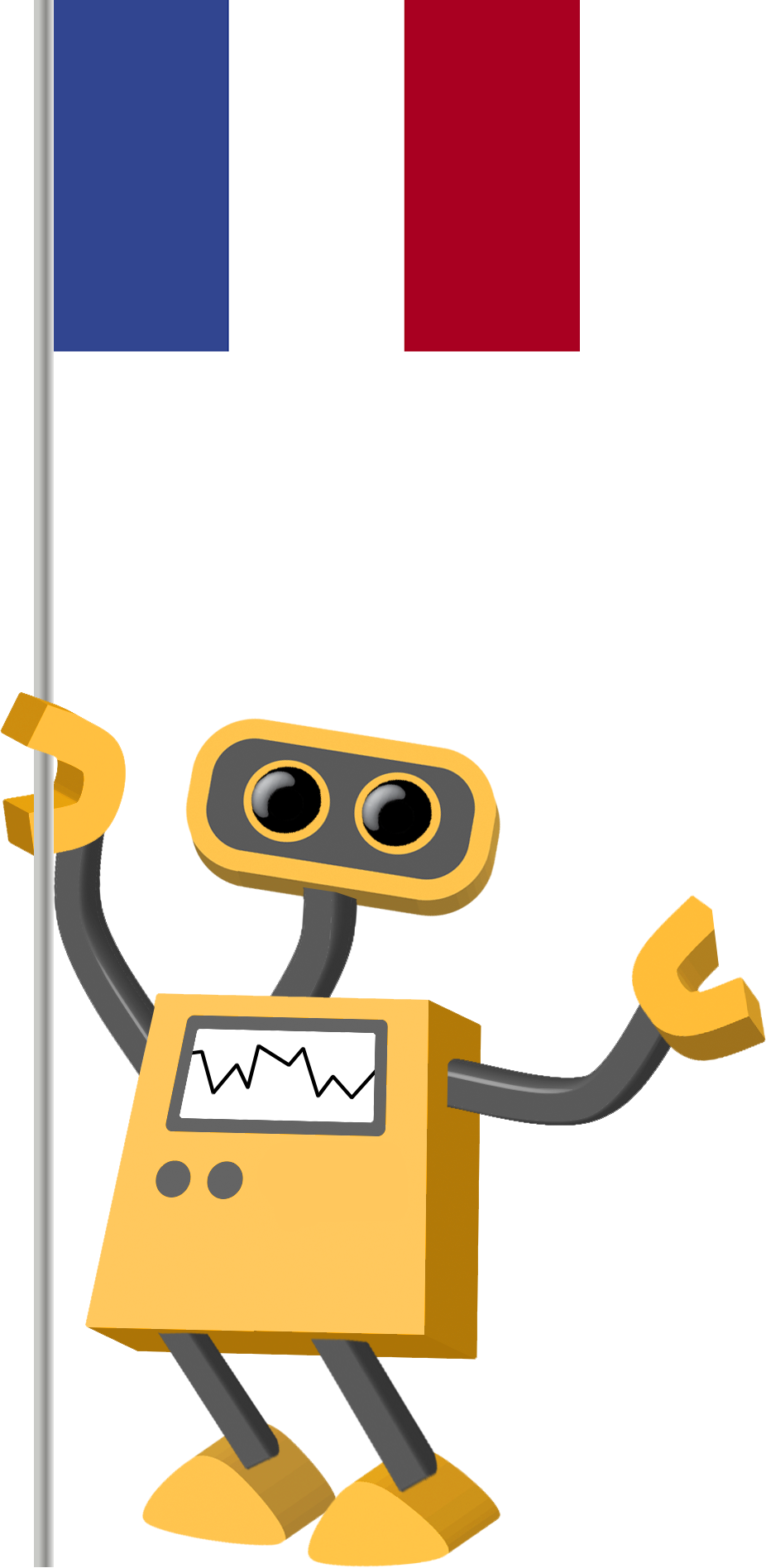 Flag Bot, France - Robot Bd (926x1896), Png Download