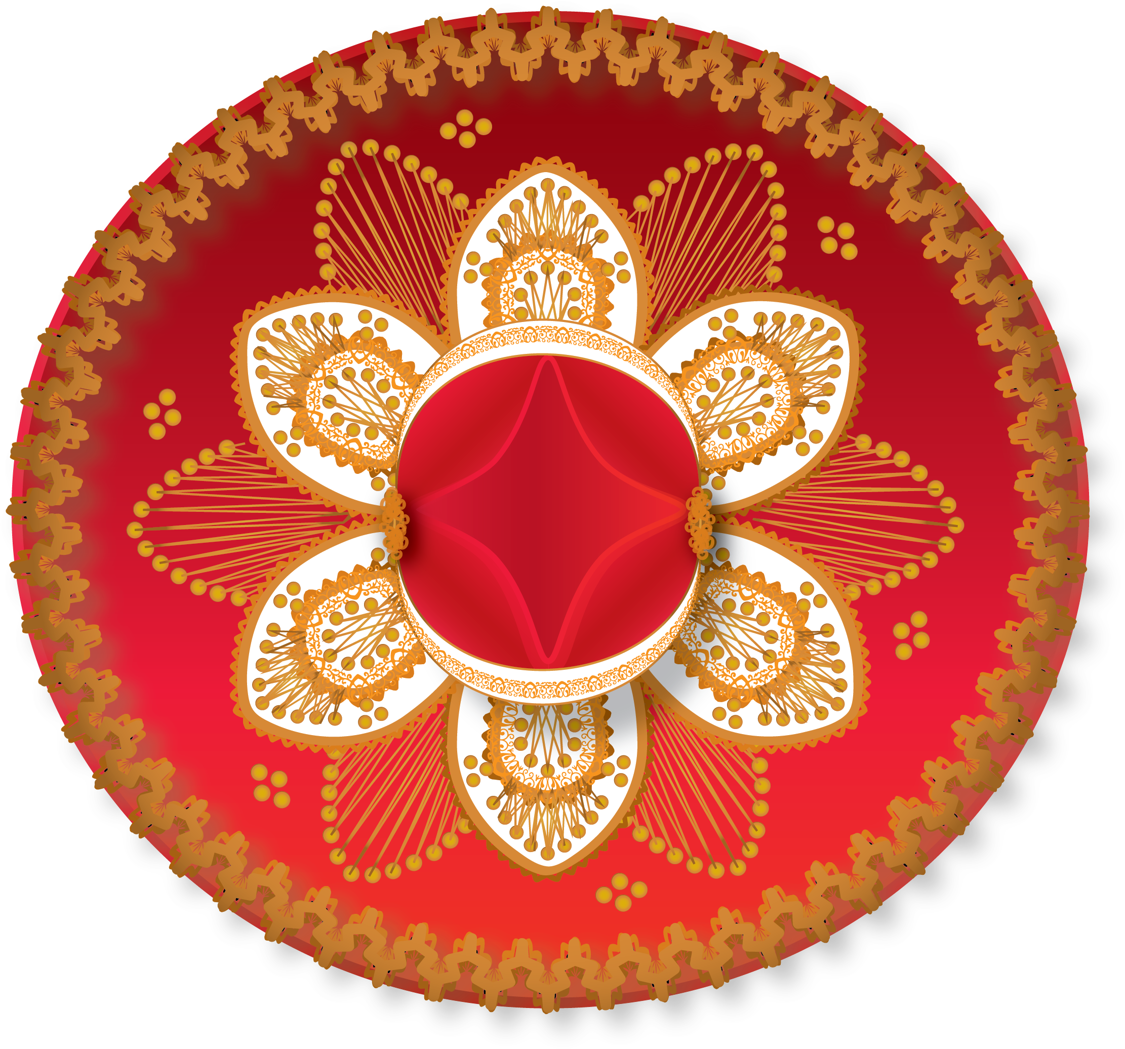 Flower Orange Flower Yellow Hat Pink - Circle (7050x3583), Png Download