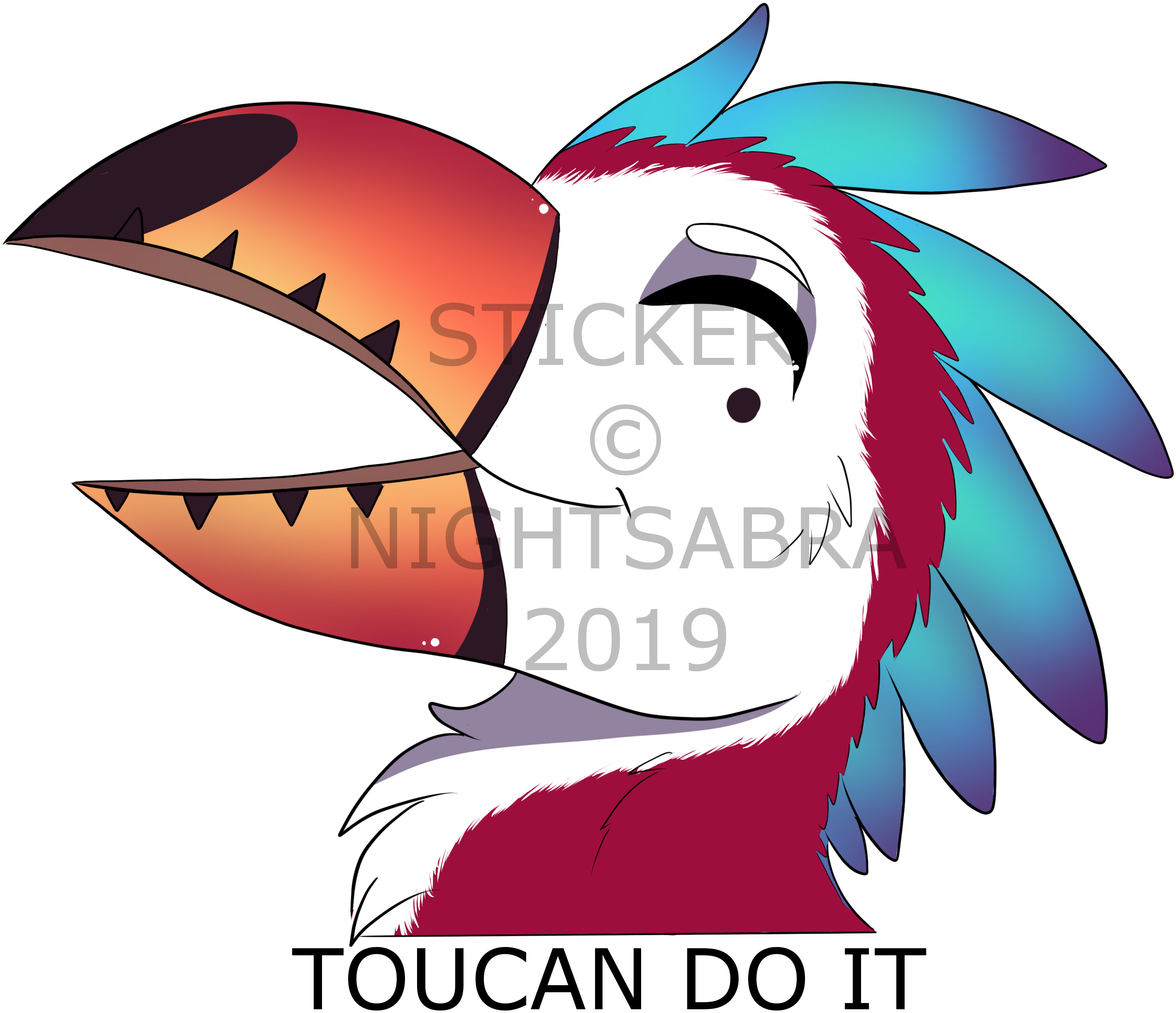 [p]toucan Do It - Cartoon (2916x2746), Png Download