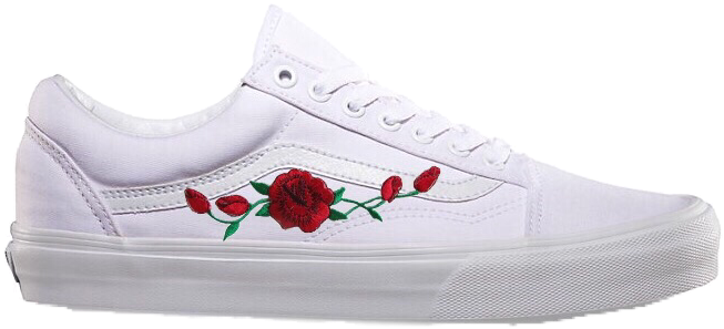 operator Uitmaken Philadelphia Download Customized Rose Embroidered Vans - Vans Old Skool Shoes (true  White) Men White, Size 15 PNG Image with No Background - PNGkey.com