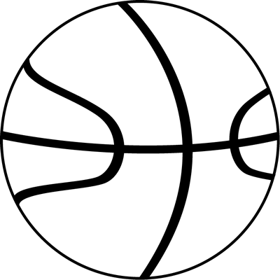 Black And White Basketball Ball Clip Art - Black And White Basketball With Black Background (400x400), Png Download