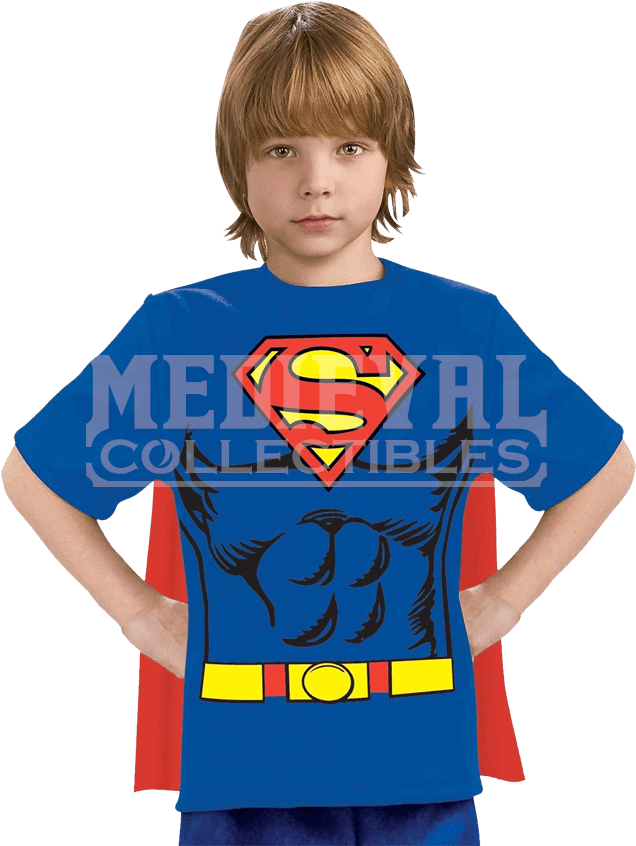 Kids Superman Cape T-shirt - Boy Costume Superman (850x850), Png Download