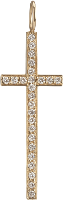 Large Cross With Pave White Diamonds - Cross (1440x1440), Png Download