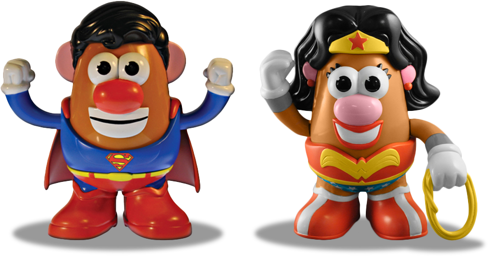 Potato-head Superman And Wonder Woman - Mr Potato Head Dc (973x519), Png Download