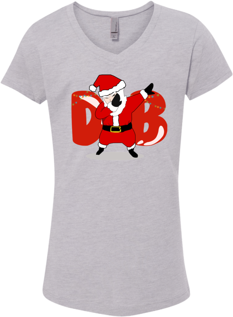 Amusing Dabbing Santa Girls' Princess V Neck T Shirt - T-shirt (1060x1060), Png Download
