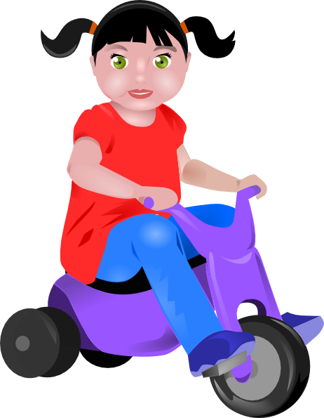 How To Set Use Toddler On Tricycle Clipart (462x595), Png Download