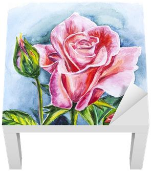 Beautiful Rose, Watercolor Painting Lack Table Veneer - Watercolor Painting (400x400), Png Download