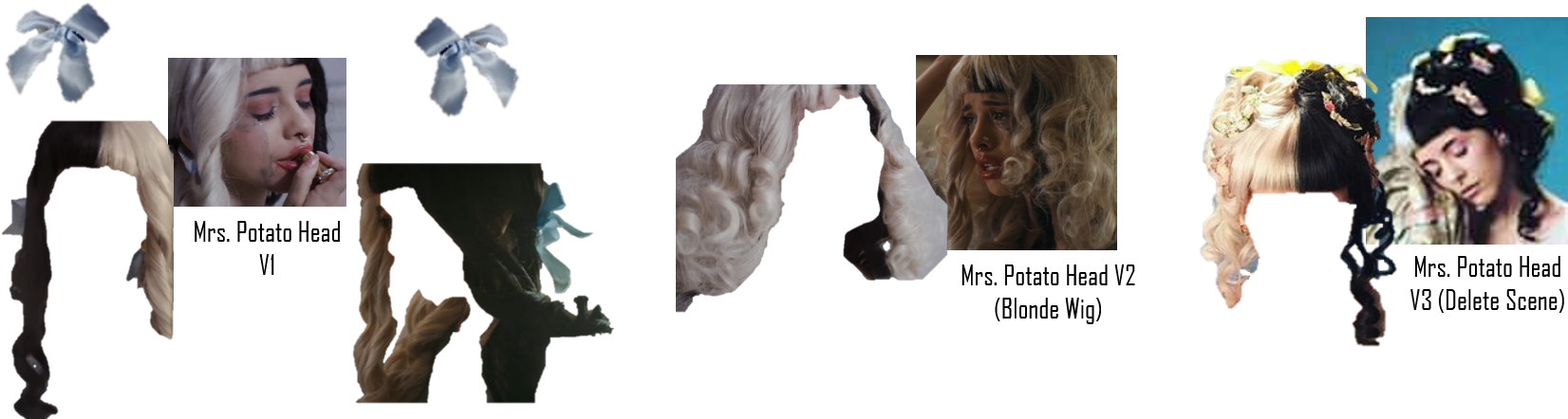Mrs Potato Head Hair - Girl (1764x477), Png Download