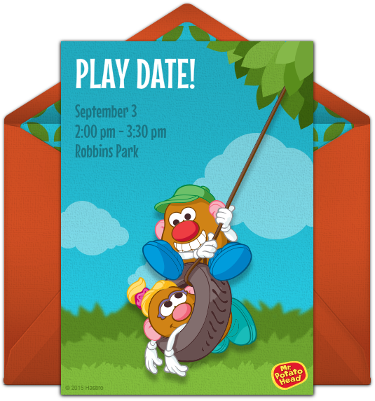 Potato Head Playdate Online Invitation - Finding Dory Birthday Invitation (650x650), Png Download