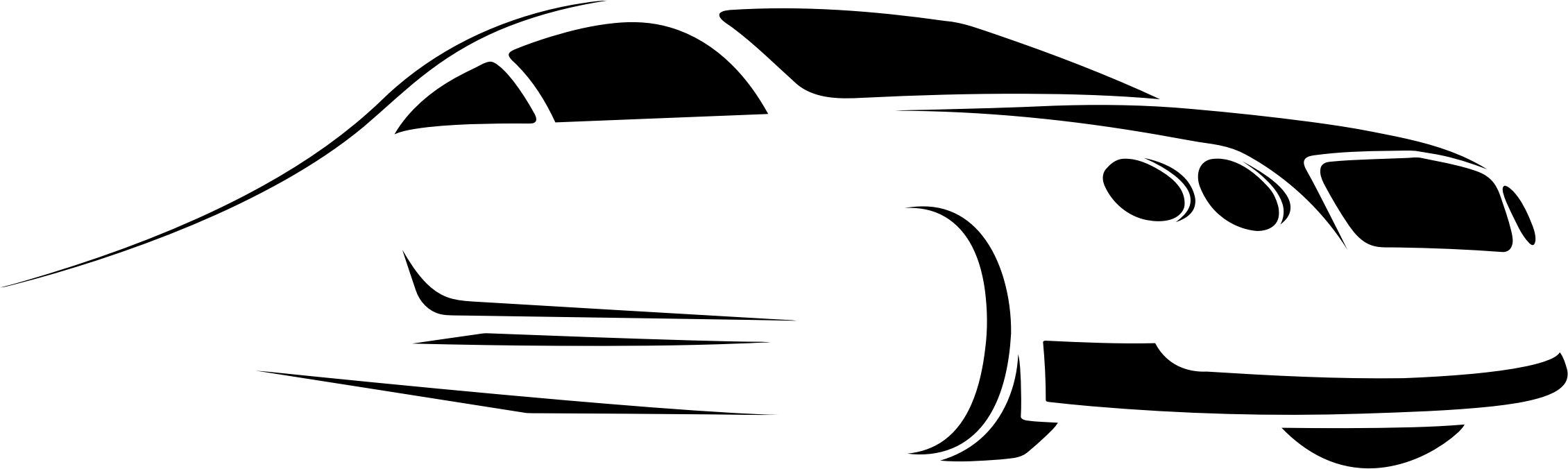 Car Silhouette Clip Art At Getdrawings - Carro Estilizado Png (2260x676), Png Download
