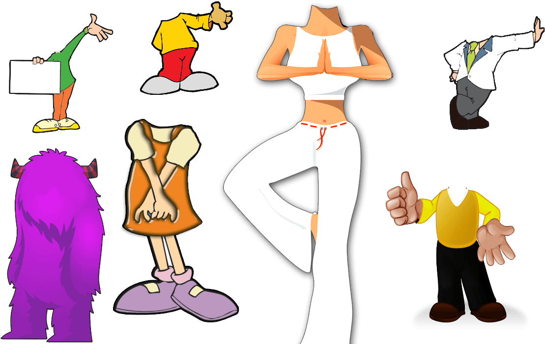 Character Creator Addon For The Logo Creator Headlessbodies - Cartoon (1148x701), Png Download