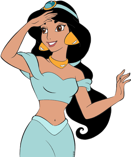 Disney's Jasmine Clip Art Disney Clip Art Galore - Princess Jasmine Disneyclip (438x523), Png Download