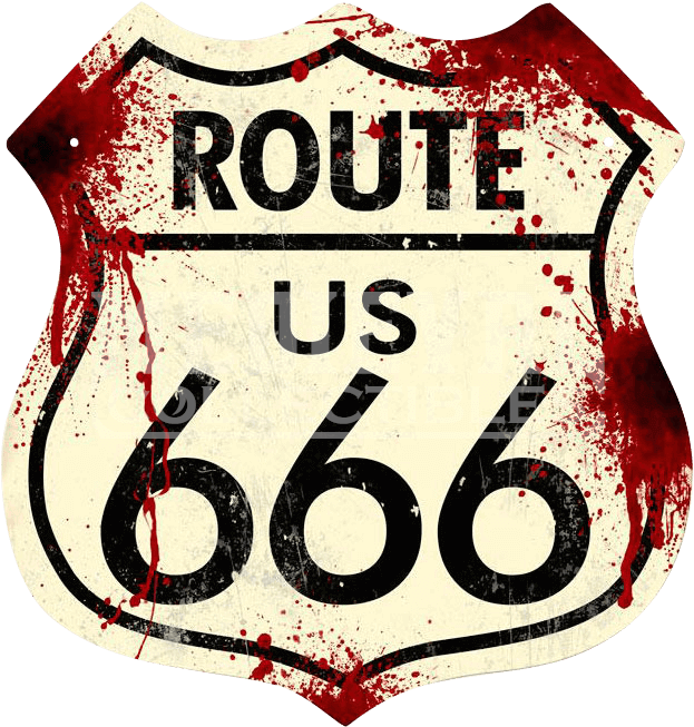 Route 666 Road Sign - Retro Route 666 Shield Tin Sign 15 X 15 Inches (676x676), Png Download