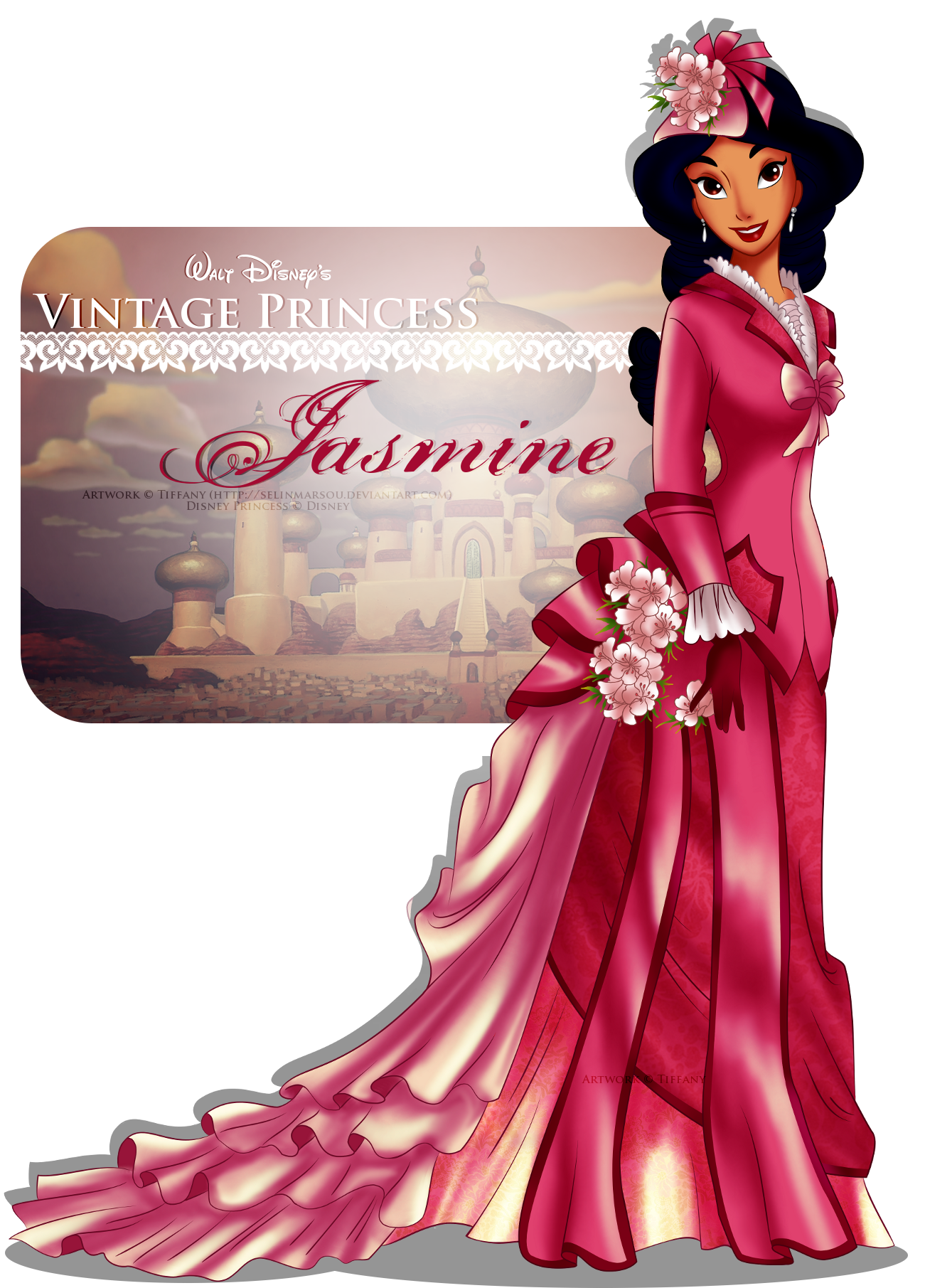 Vintage Princess Jasmine By Selinmarsou-d6w3bw3 - Princess Jasmine Vintage (1300x1822), Png Download