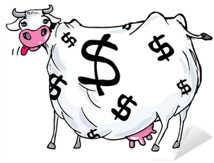 Cartoon Of A Cash Cow With Dollar Signs On Its Body - Bst In Cows (400x400), Png Download