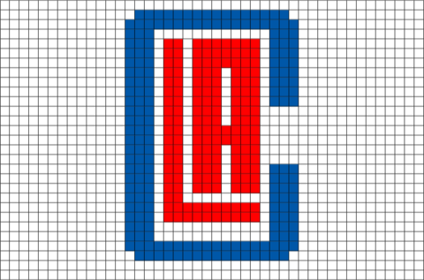 Nba Pixel Art - Clippers Logo Pixel Art (480x317), Png Download