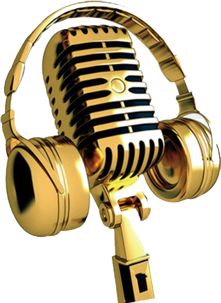 Singing - Golden Microphone Png (555x609), Png Download