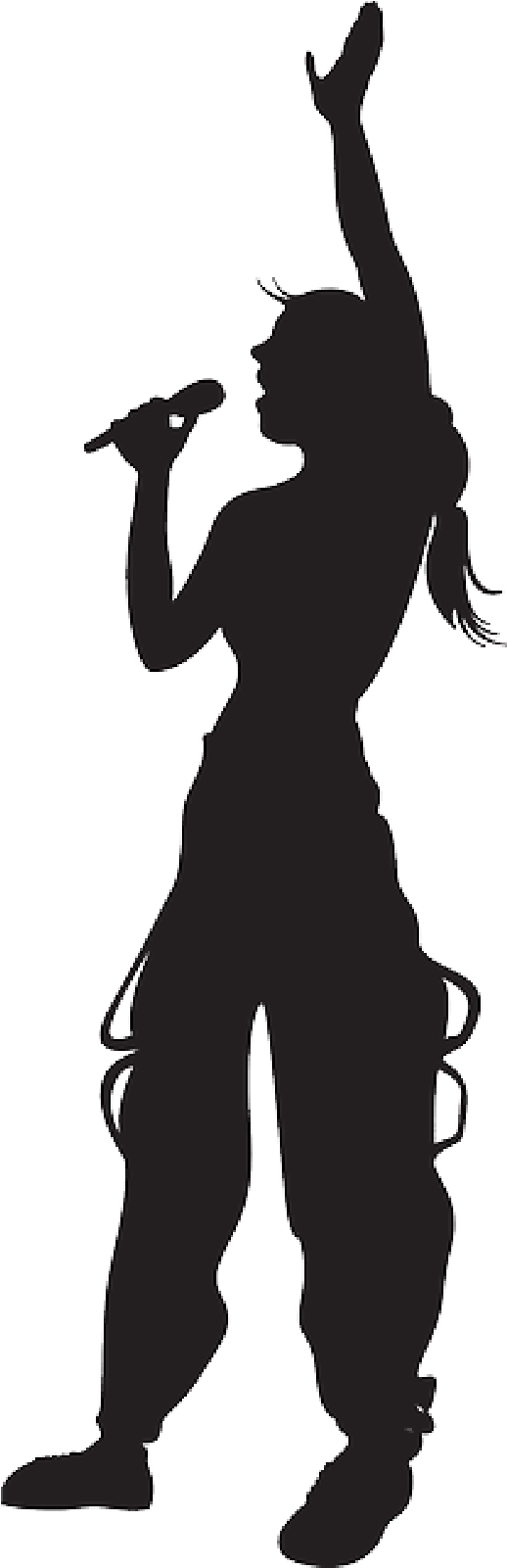Mb Image/png - Silhouette Of Girl Singing (800x1600), Png Download