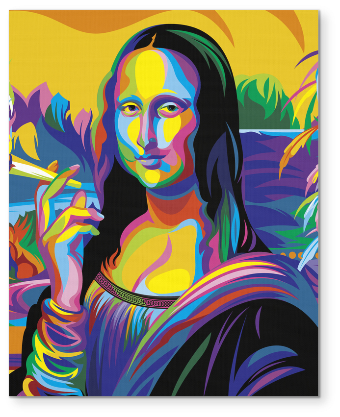 Mona Lisa Smoking Colorful Art Canvas - Louvre, Mona Lisa (1024x1024), Png Download