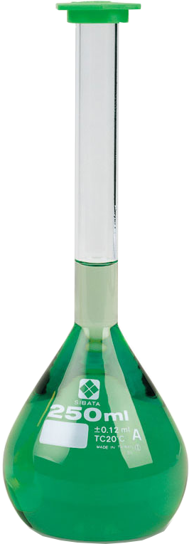Flasks, Volumetric, Glass, Class A, To Contain - Stock - Volumetric Flasks, Class A, Snap-cap, 100ml, (266x764), Png Download
