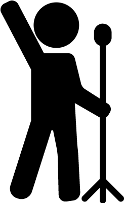 Man Singing Vector - Man Icon With Microphone Png (400x399), Png Download
