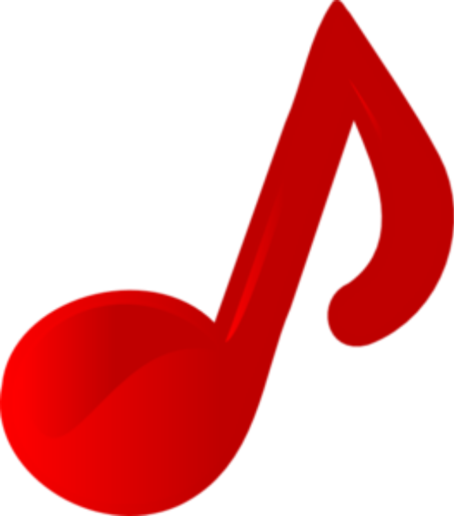 Note Red Images Clip - Red Music Note Png (658x748), Png Download
