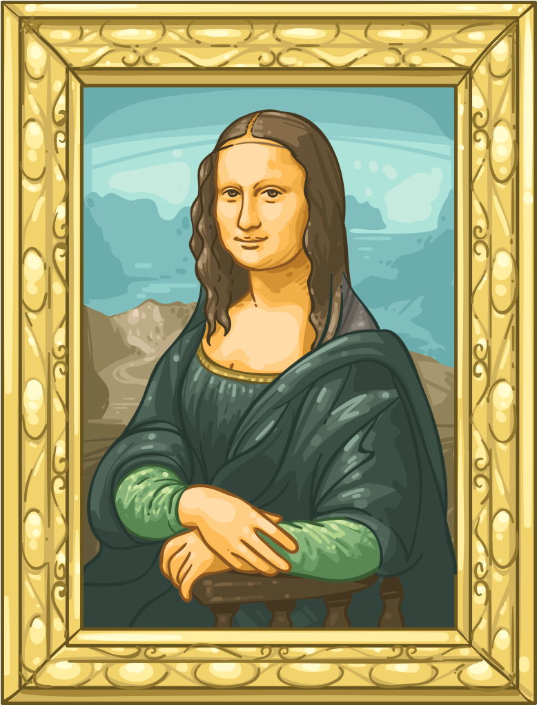 Mona Lisa - Picture Frame (1024x1024), Png Download