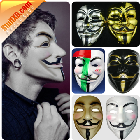 Guy Fawkes Mask Png Download - V For Vendetta Face Mask Guy Fawkes Anonymous Cosplay (480x480), Png Download