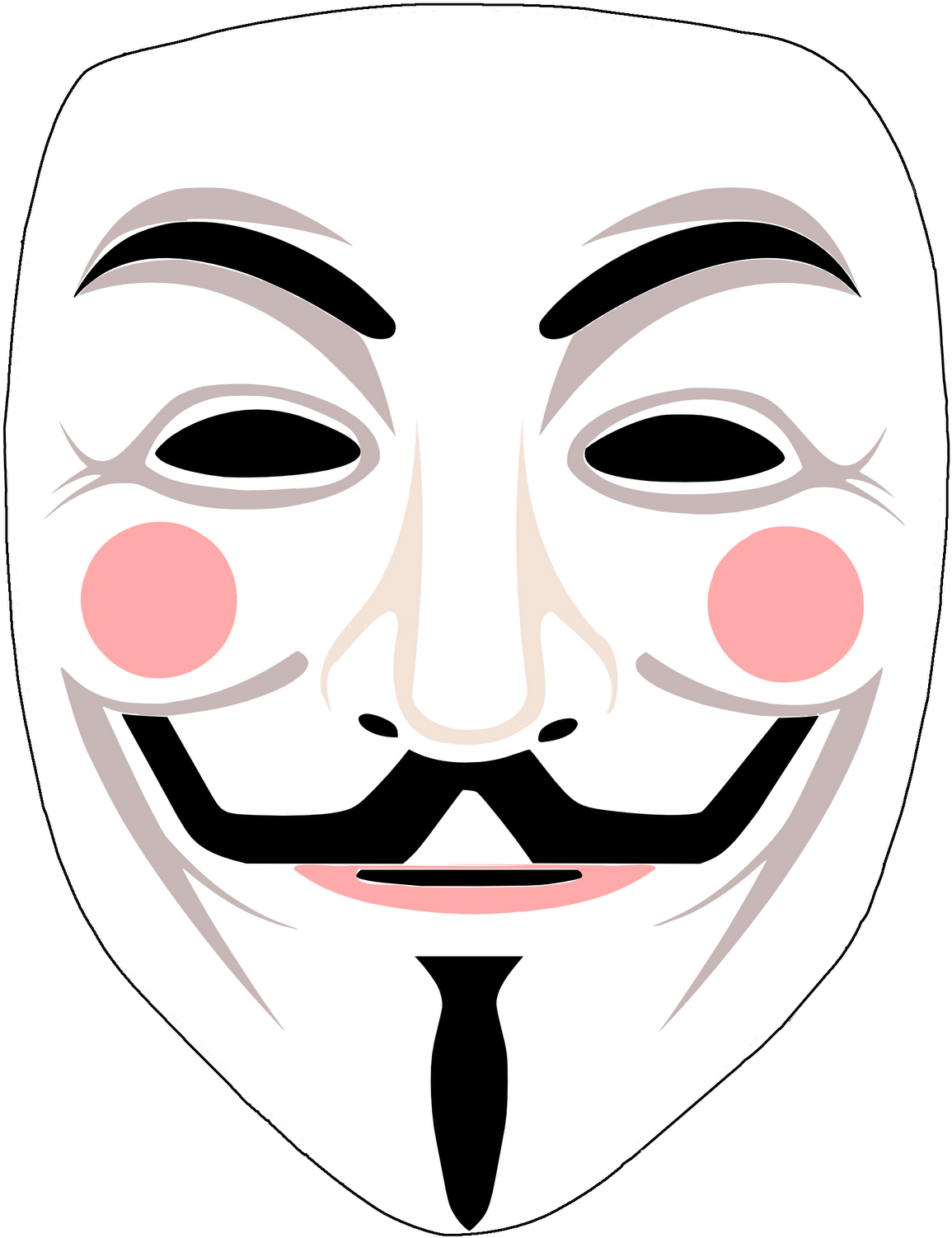 Imprime Tu Propia Máscara De Anonymous - Mascara De Anonymous Png (1347x1600), Png Download