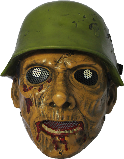 Zombie Soldier Fiberglass War Mask - Osdream Cs Protection Mask Halloween Mask Full Face (558x662), Png Download
