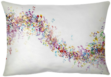 Vector Background With Colorful Music Notes Pillow - You Are Colour Of My Life (400x400), Png Download