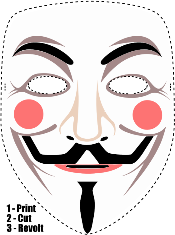 Guy Fawkes Mask (600x776), Png Download