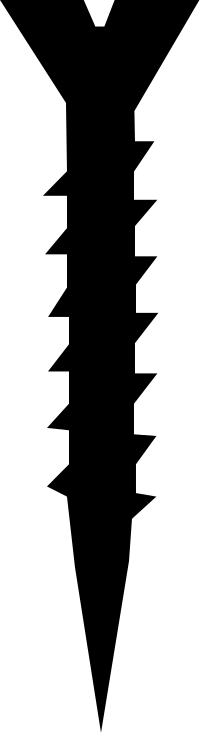This Image Rendered As Png In Other Widths - Screw Svg (200x733), Png Download