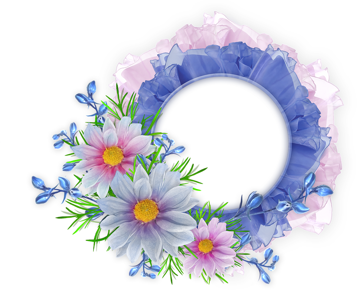 Blue Floral Border Png Picture - God Bless You Happy Sabbath (1024x828), Png Download