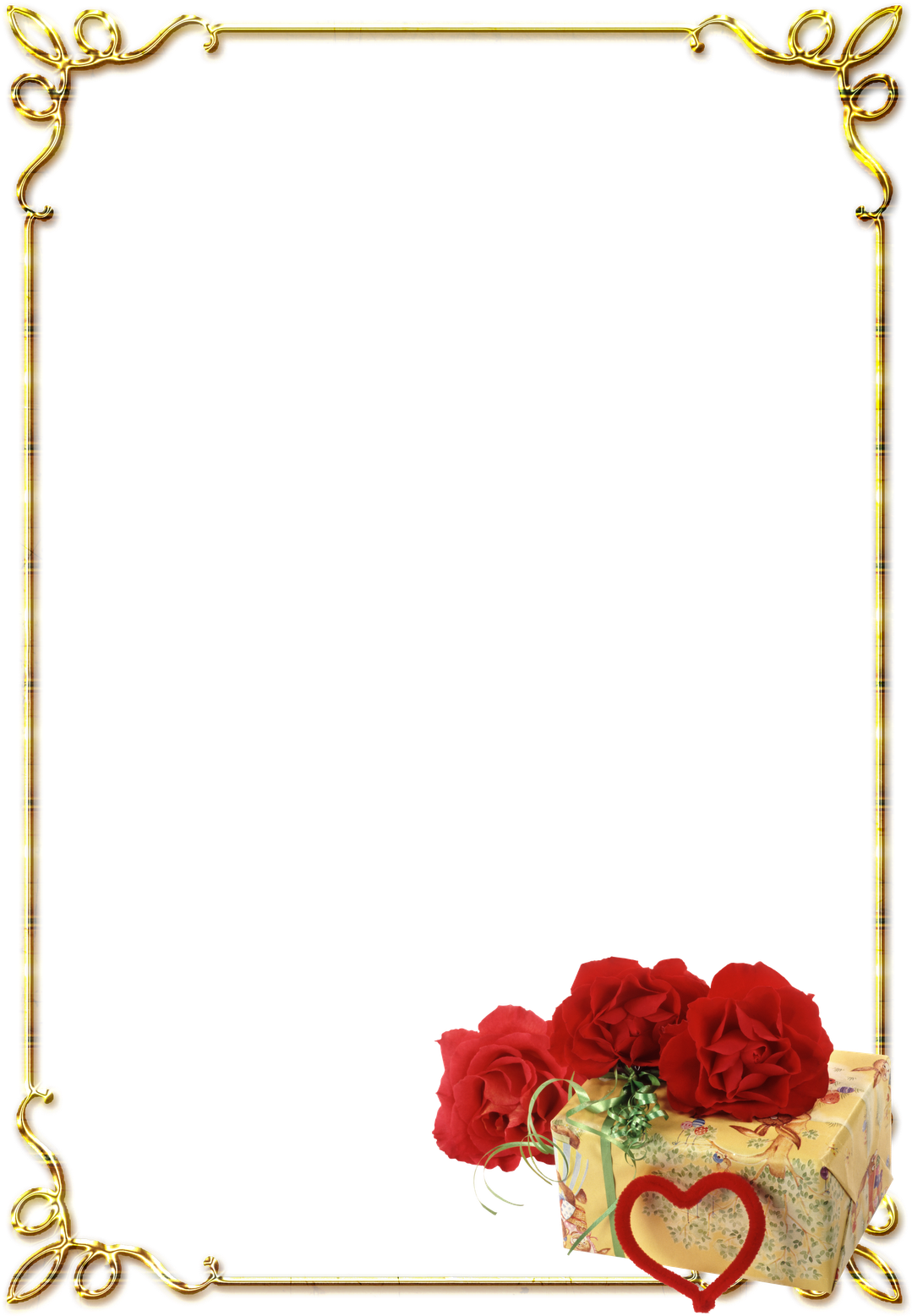 Download Page Border Design Clipart Borders And Frames - Bordas Rosas Vermelhas Png (900x1286), Png Download