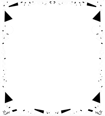 Confetti Clipart Page Border - Black And White Party Confetti (400x443), Png Download