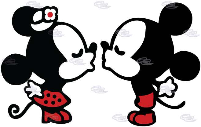 Kissing Couple Source - Mickey Mouse Y Minnie (680x468), Png Download