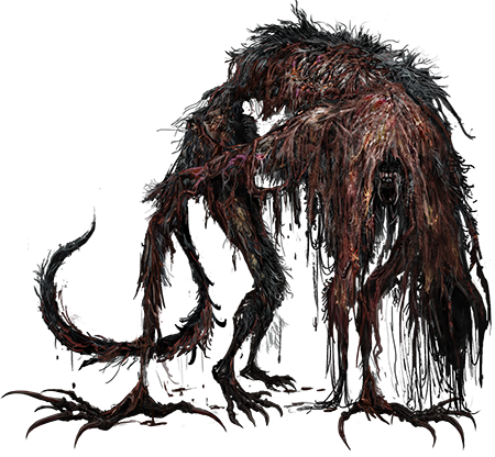 Bloodborne Bestiary Blood Starved Beast Two Column - Blood Starved Beast Png (450x416), Png Download
