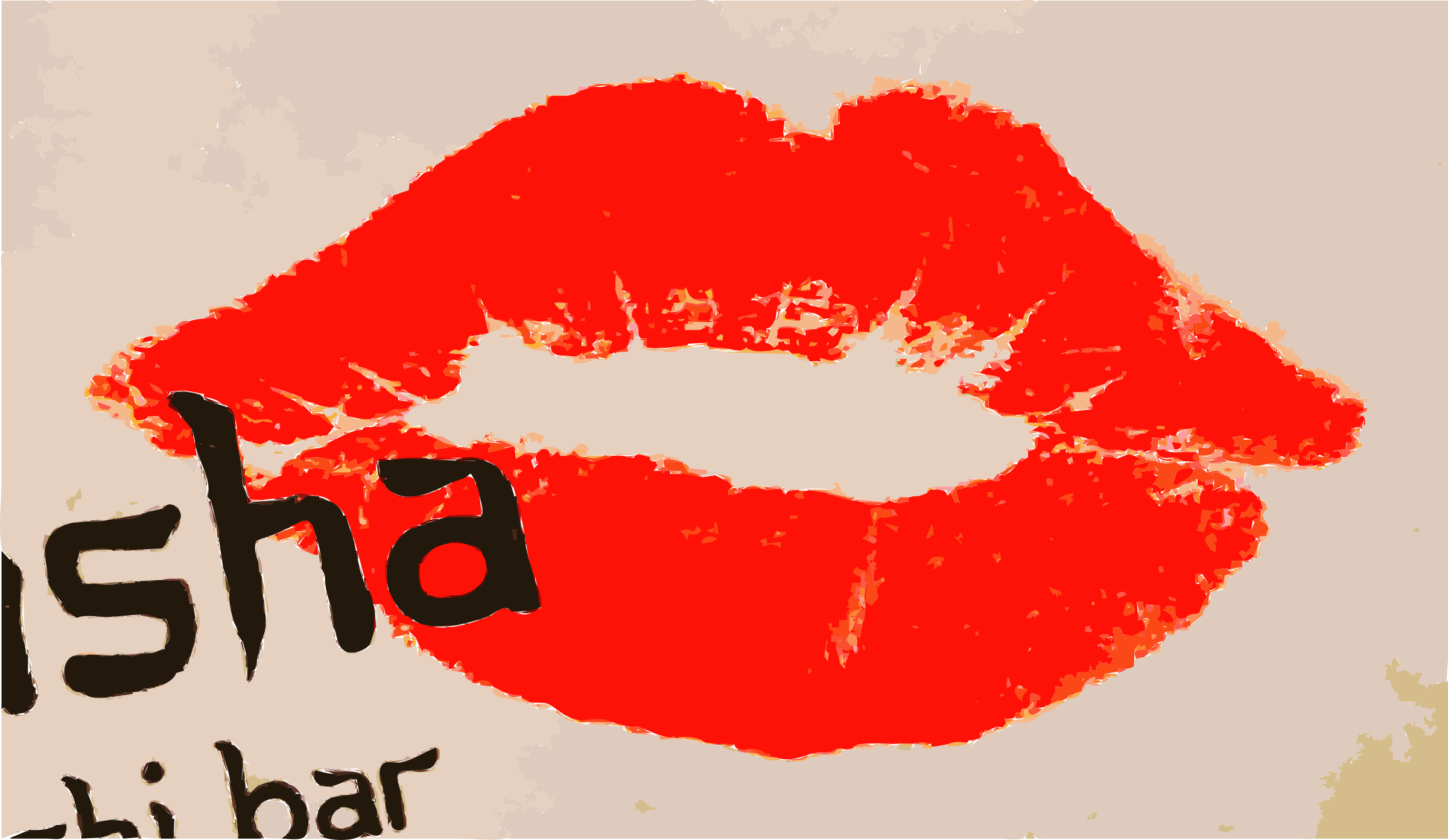 Big Image - Kuss-lippenroter Quadratisches Silberfarbenes Ornament (2400x1393), Png Download