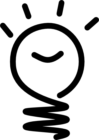 Light Bulb - Idea Black And White (420x594), Png Download