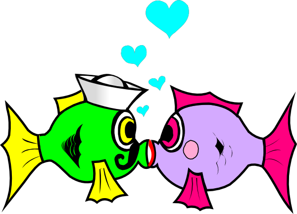 Kissing Fish Clip Art (600x432), Png Download